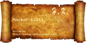Hacker Kitti névjegykártya